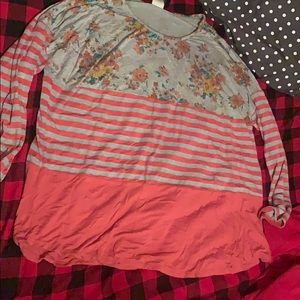 Long sleeve multi pattern shirt